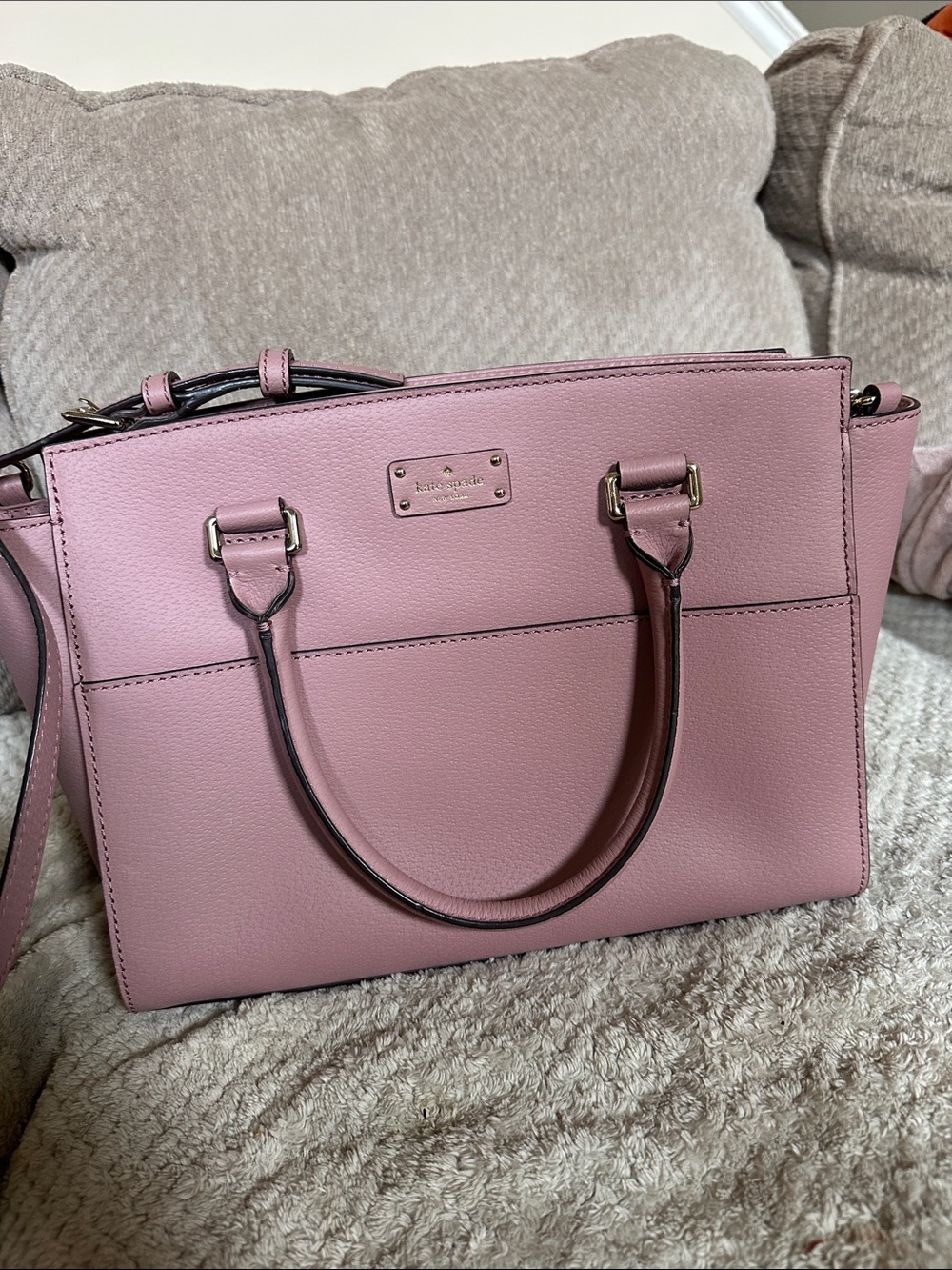 kate spade Pink Leather Satchel with Crossbody Strap